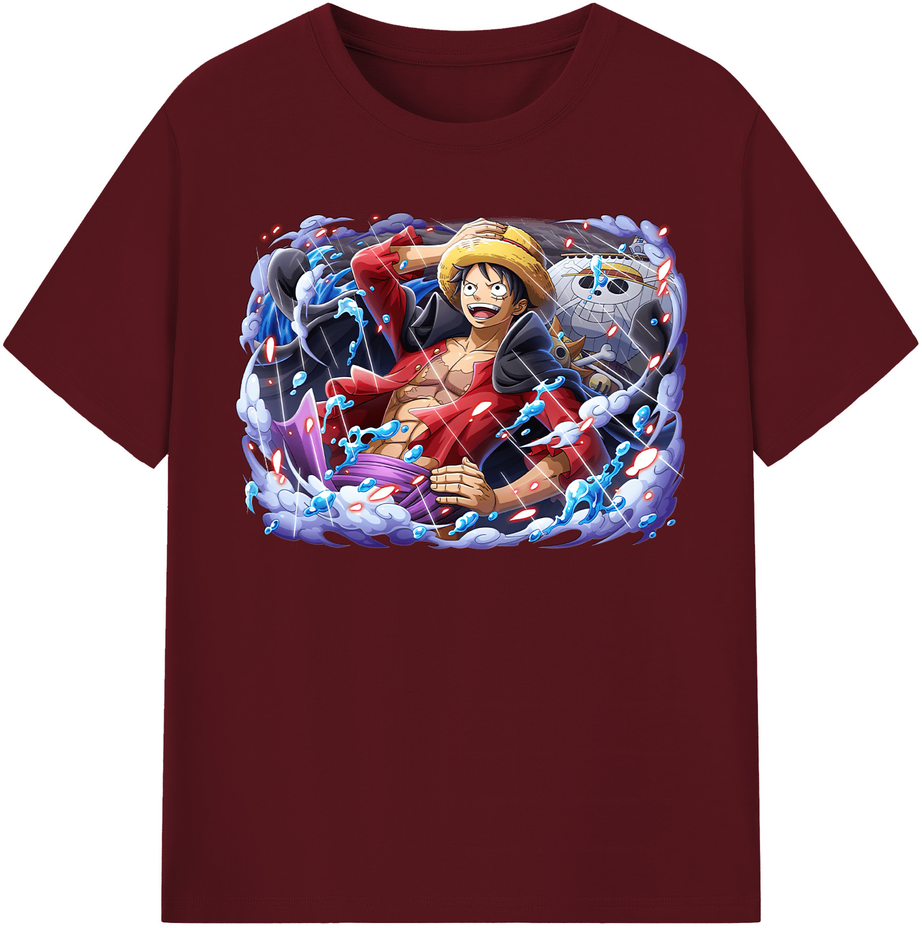 ワンピース モンキー・D・ルフィ ONE PIECE Monkey D. Luffy 綿100％半袖Tシャツ（フロントプリント）
